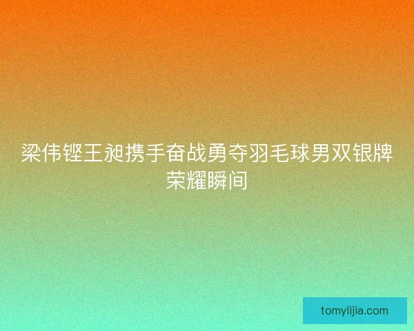 梁伟铿王昶携手奋战勇夺羽毛球男双银牌荣耀瞬间